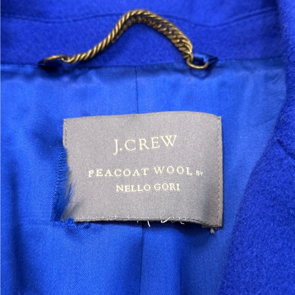 J. Crew Nello Gori Single Breasted Italian Wool Peacoat in Cobalt Blue - Picture 12 of 13